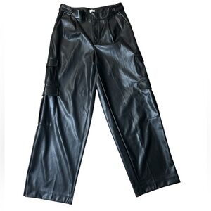 a new day Women's Black Wide Leg Cargo Pants Size 8 High Rise